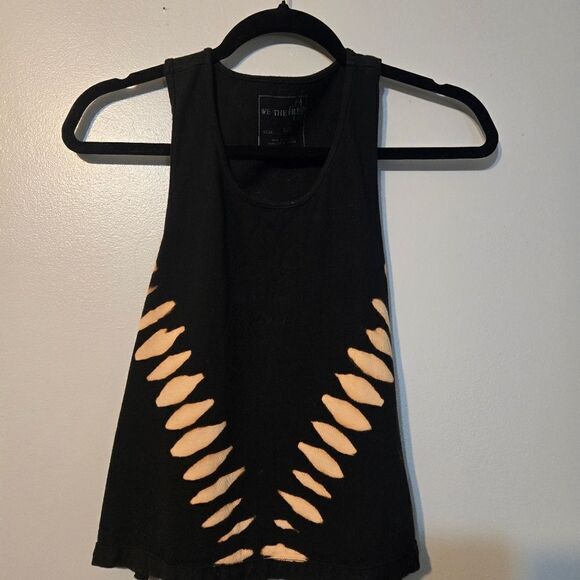 FREE PEOPLE WOMEN'S BLACK DEL RAY TIE DYE SLEEVELESS JERSEY TANK TOP Sz Small - Picture 4 of 7